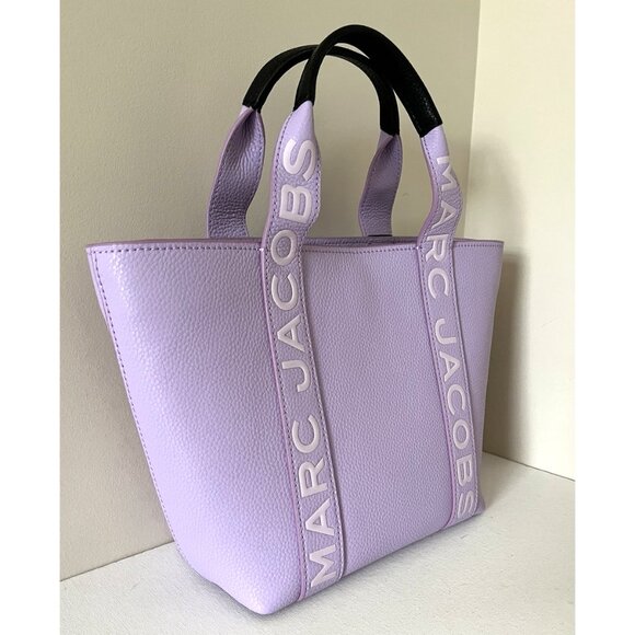 New Marc Jacobs Pebble Leather Tote Wisteria with Black Accents - Picture 4 of 6